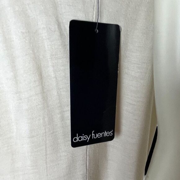 NWT Daisy Fuentes Glam Gold & Cream Sleeveless Tunic/Tank Size Medium - Picture 5 of 6